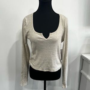 Love in the Moment- long sleeve lounge top- colour cream size L